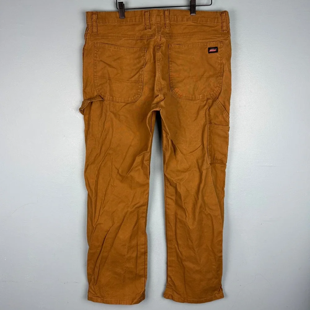 Dickies Carpenter Canvas Duck Relaxed Fit Pants Men's‎ 36x30 Tan Utility Grunge